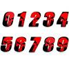 Numero Adesivo Nero teschio rosso PVC Altezza 5cm in Numeri Adesivi
