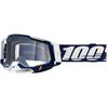 Mascherina 100% RACECRAFT 2.0 Blu Scuro Bianco - Lente chiara  in Mascherine Motocross