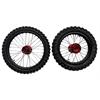Set ruote pit bike 17/14 CNC Rosso con cuscinetti 15mm in Cerchi e Gomme