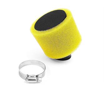 filtro aria pitbike 35 mm storto giallo