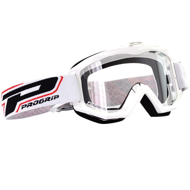 Mascherina PRO GRIP Raceline 3201 Bianco - lente chiara