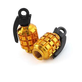 coppia tappi valvola granata oro