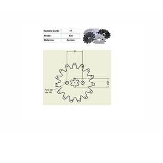 pignone pitbike p420 a17mm z17 made italy