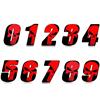 Numero Adesivo Nero teschio Rosso PVC Altezza 5cm in Numeri Adesivi