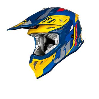 casco moto cross just1 j39 reactor giallo blu opaco