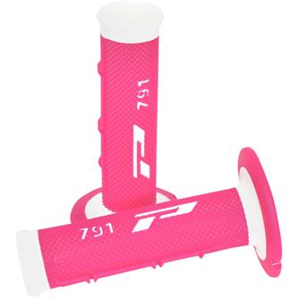 manopole pro grip double density bianco rosa fluo