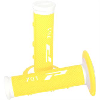 manopole pro grip double density bianco giallo fluo