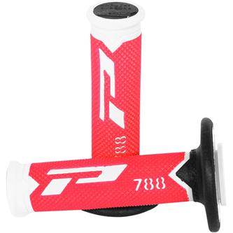 manopole pro grip triple density bianco rosso