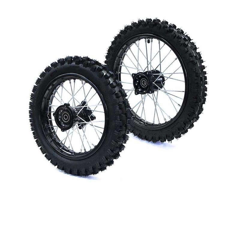 Set ruote pit bike 14/12 con cuscinetti 15mm