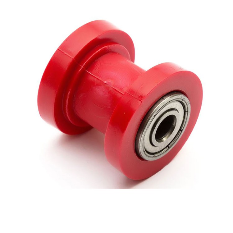 Rullo guida catena in teflon D.  8 Rosso