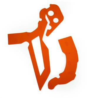 paratelaio adesivo in gomma vibram per ktm 450 sx f 19 21 arancione