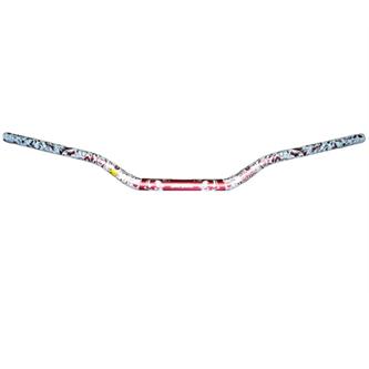 manubrio pitbike piega bassa rosso 28 mm metal