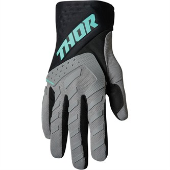 guanti cross adulto thor spectrum grigio nero menta