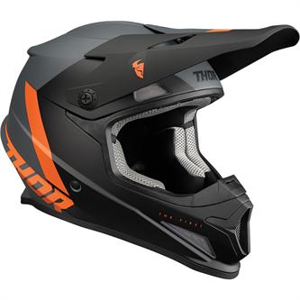 casco moto cross thor sector chev arancio grigio nero opaco