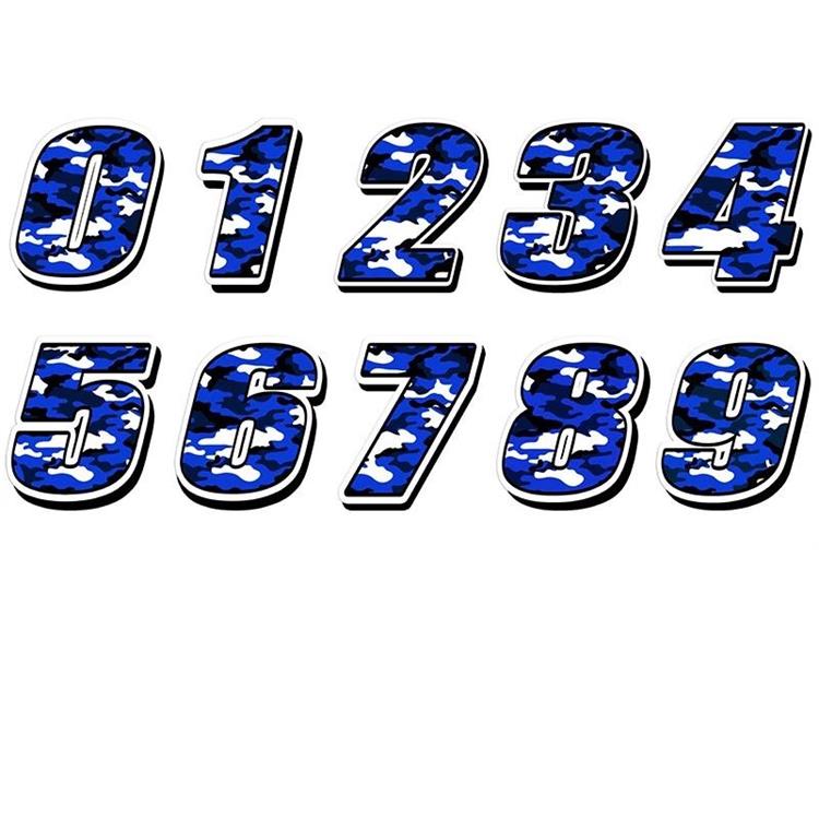 Numero adesivo Blu militare PVC Altezza 15cm