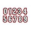 Numero adesivo Bianco bordo Rosso PVC Altezza 15cm in Numeri Adesivi