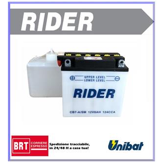 batteria rider cb7asm piaggio vespa n ae v5x5t 50cc 1989 1990 yuasa code yb7 a