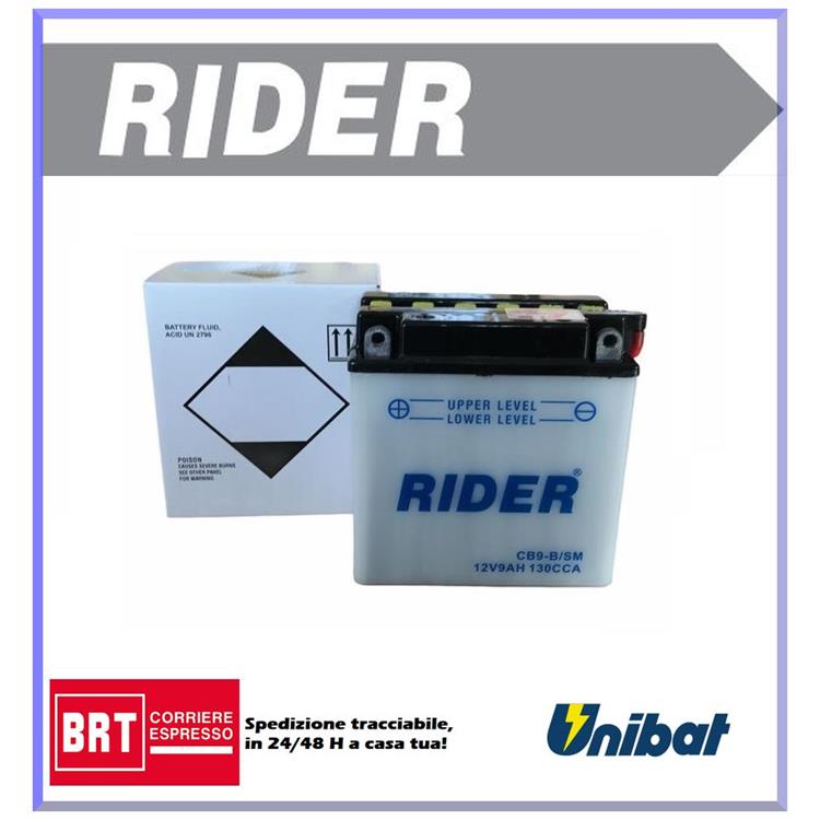 Batteria Rider CB9BSM CAGIVA Freccia C9 125cc (1987-1987) [Yuasa code YB9-B]