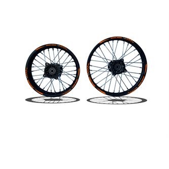 set cerchi 17 14 perno ruota 15mm racing 4 arancio