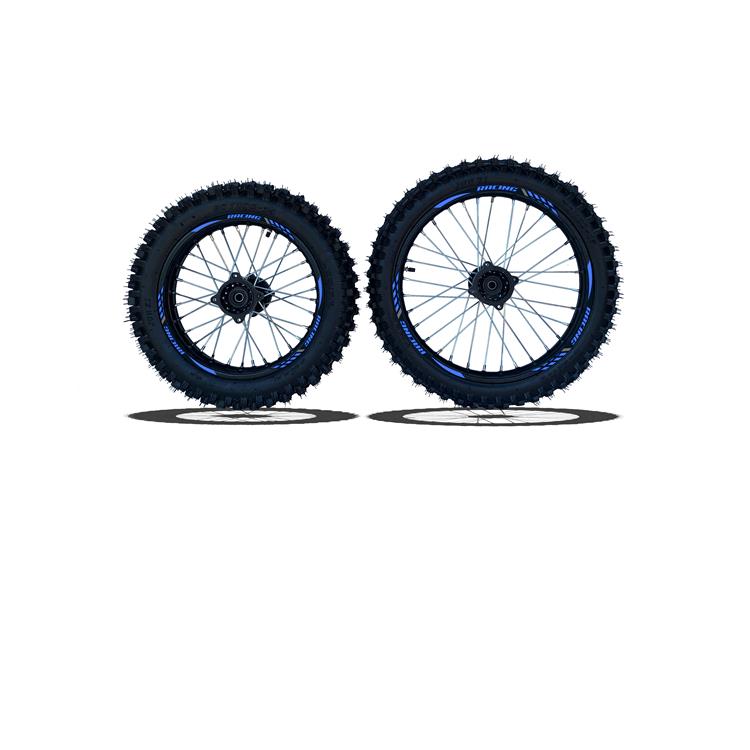 Set Cerchi + Gomme 14/12 Perno ruota 15MM RACING 4 Blu