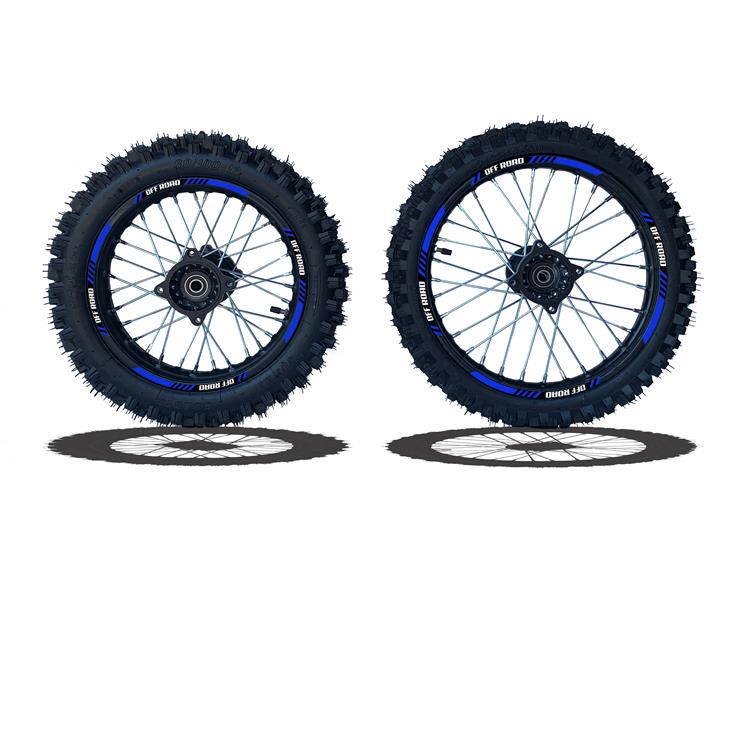 Set Cerchi + Gomme 17/14 Perno ruota 15MM RACING 1 Blu