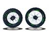 Set Cerchi + Gomme 17/14 Perno ruota 15MM RACING 1 Verde in Cerchi e Gomme