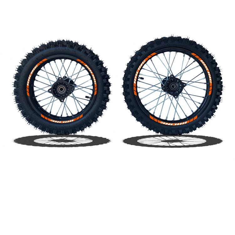 Set Cerchi + Gomme 17/14 Perno ruota 15MM RACING 2 Arancio