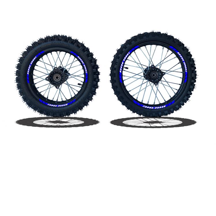 Set Cerchi + Gomme 17/14 Perno ruota 15MM RACING 2 Blu