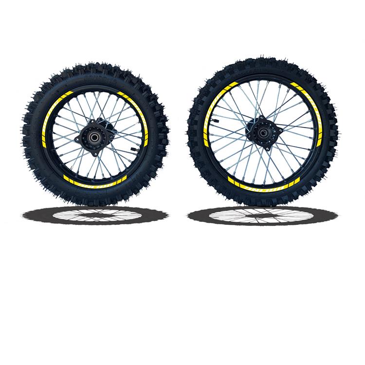 Set Cerchi + Gomme 17/14 Perno ruota 15MM RACING 2 Giallo