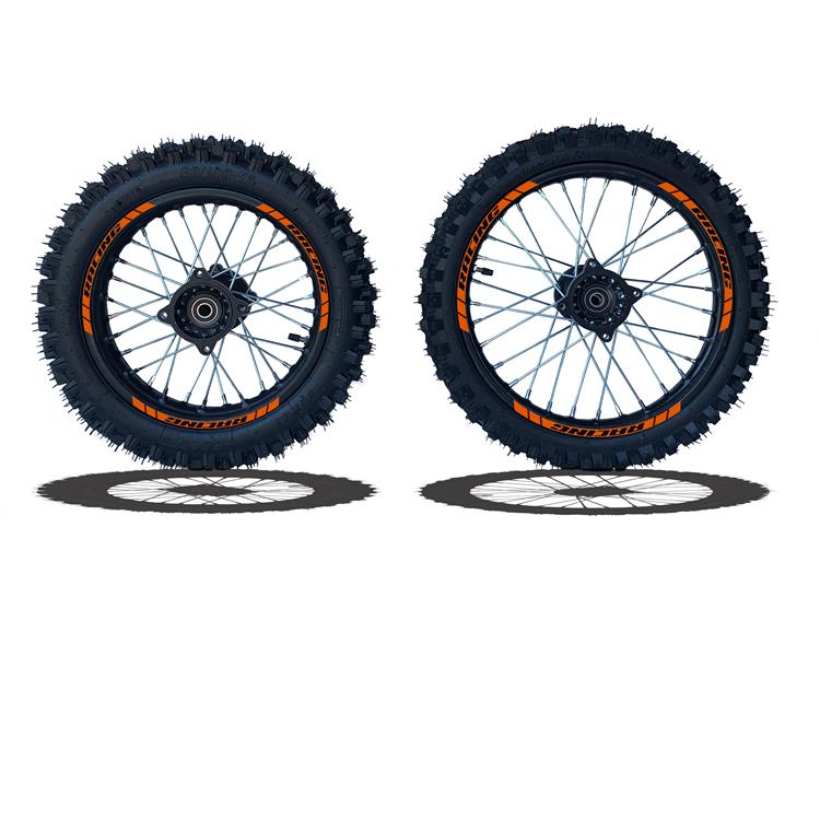 Set Cerchi + Gomme 17/14 Perno ruota 15MM RACING 3 Arancio