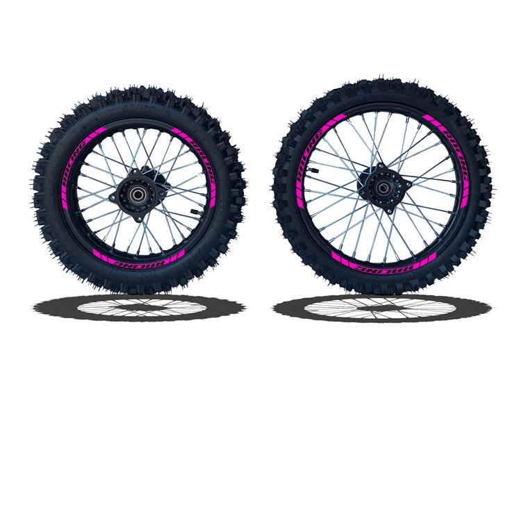 Set Cerchi + Gomme 17/14 Perno ruota 15MM RACING 3 Fuxia