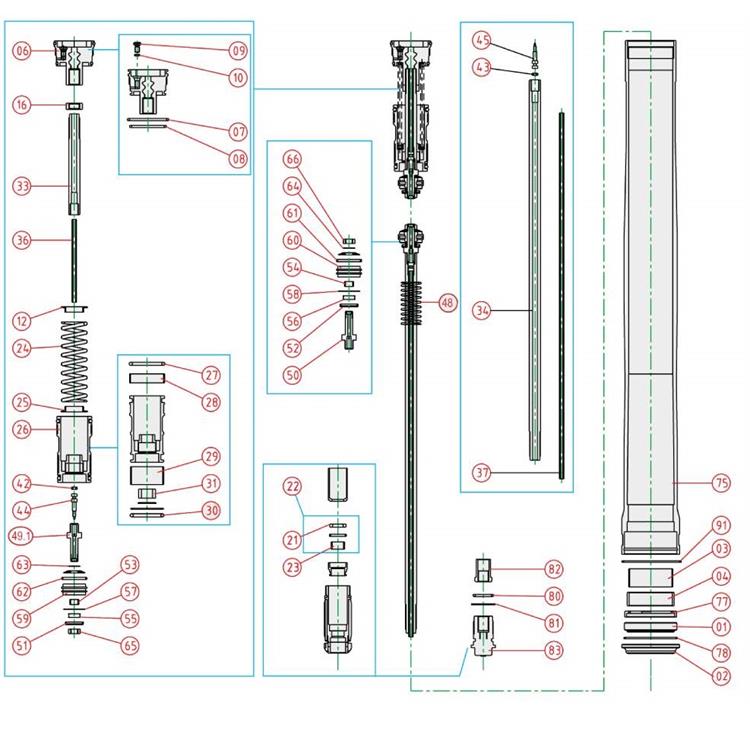 Ricambi forcella Beta RR 250 (2020-2025) - Dado autobl. [65] [66]*