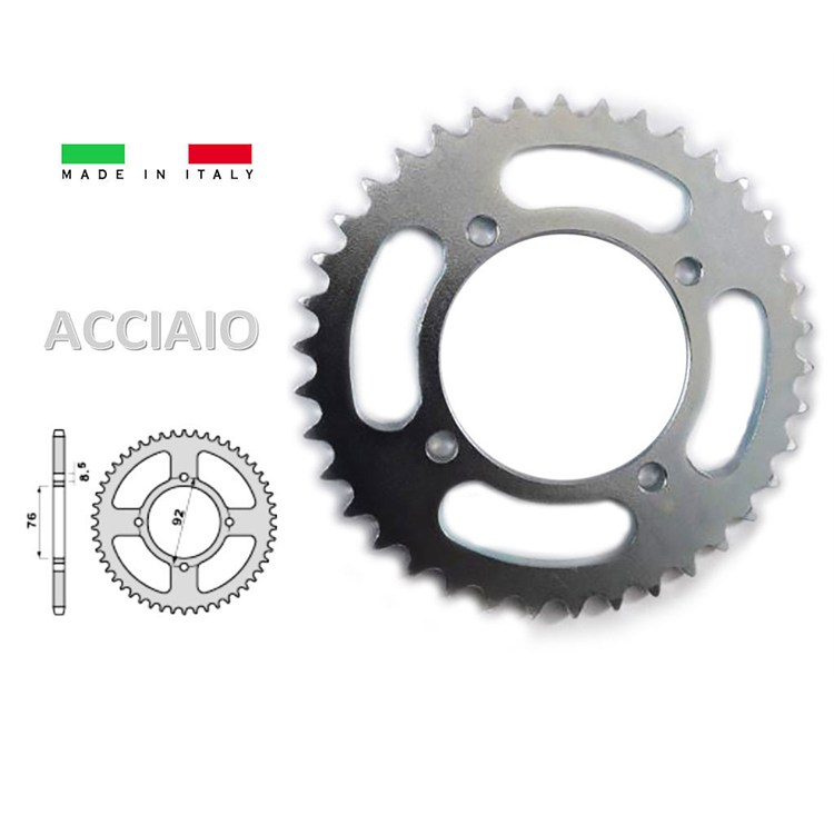 Corona acciaio 420 Z39 4 fori Italy
