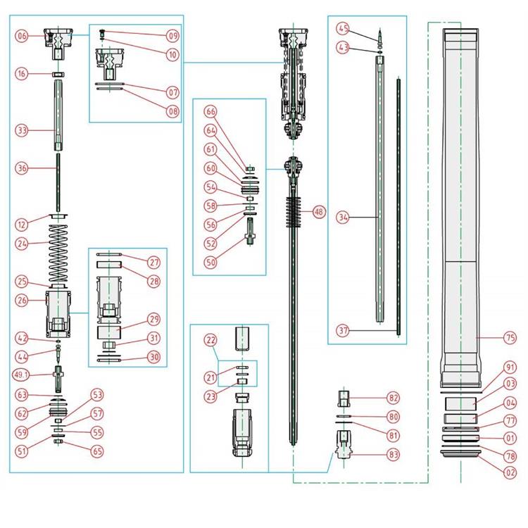 Ricambi forcella TM EN/MX 300 (2013-2021) - Sede molla sup. [12]