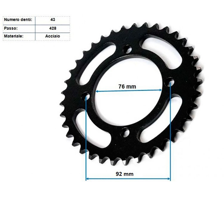 Corona acciaio 428 Z43 4 fori