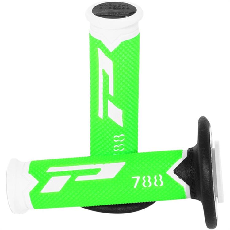 Manopole motocross Pro Grip triple density 788 Bianco Verde fluo