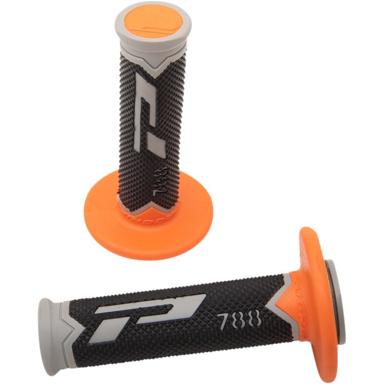Manopole motard Pro Grip triple density 788 Nero Grigio arancio