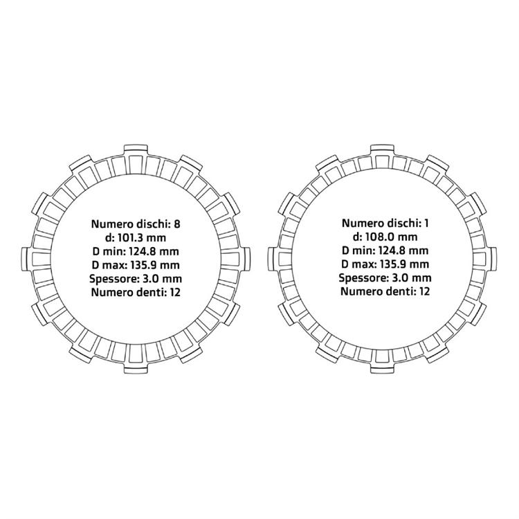Dischi frizione guarniti FCC Fantic 125 XX (2022-2025)