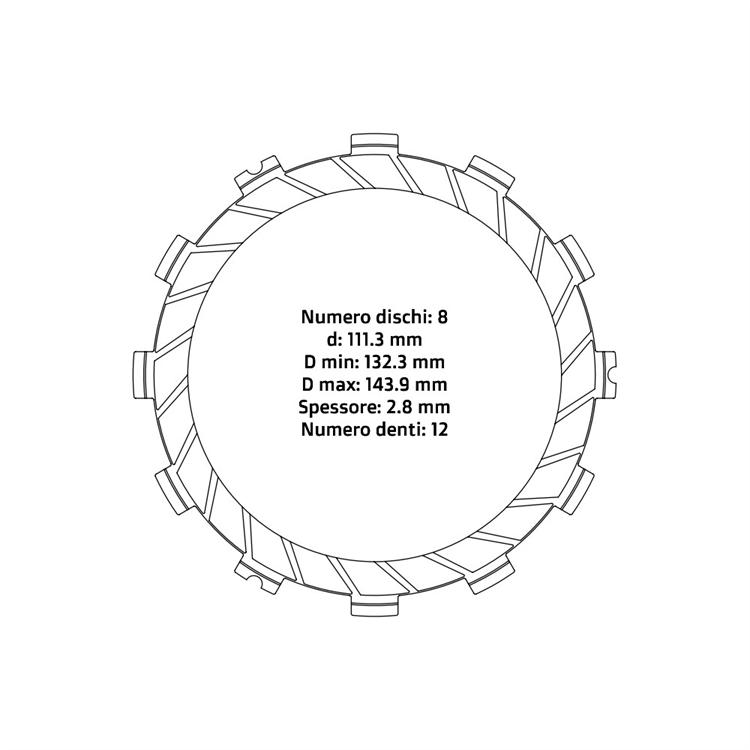 Dischi frizione NRTeam KTM 525 SX-F (2004-2007) - Serie guarniti - 2,0 mm