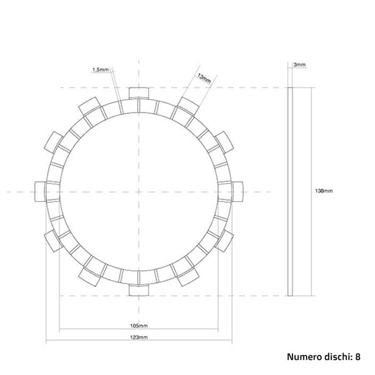 Dischi frizione guarniti FCC KTM 144 SX (2008)