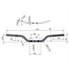 Manubrio alluminio 28 mm piega media Nero Cross Fatbar in PitBike e MiniGP
