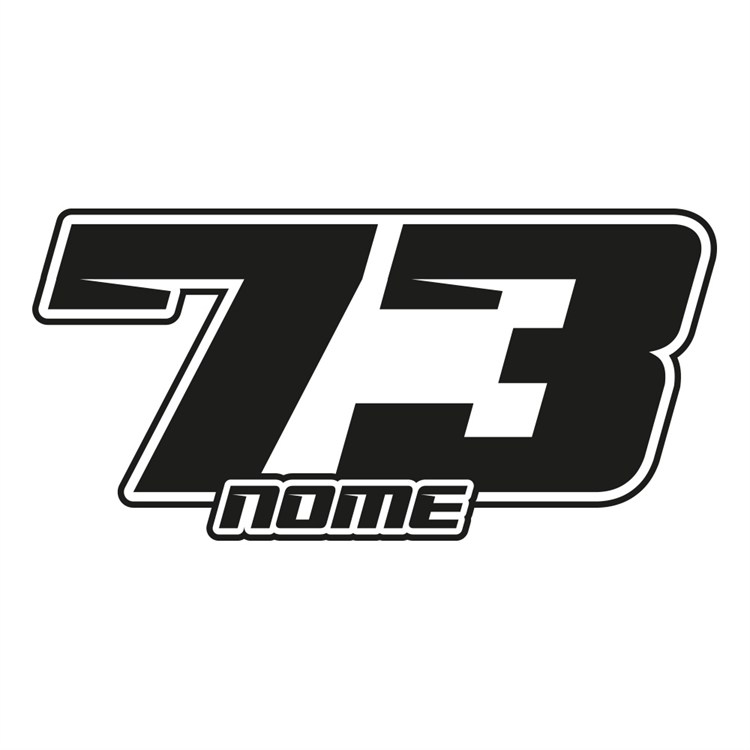 Adesivo nome e numero personalizzabile Nero per tabella portanumero