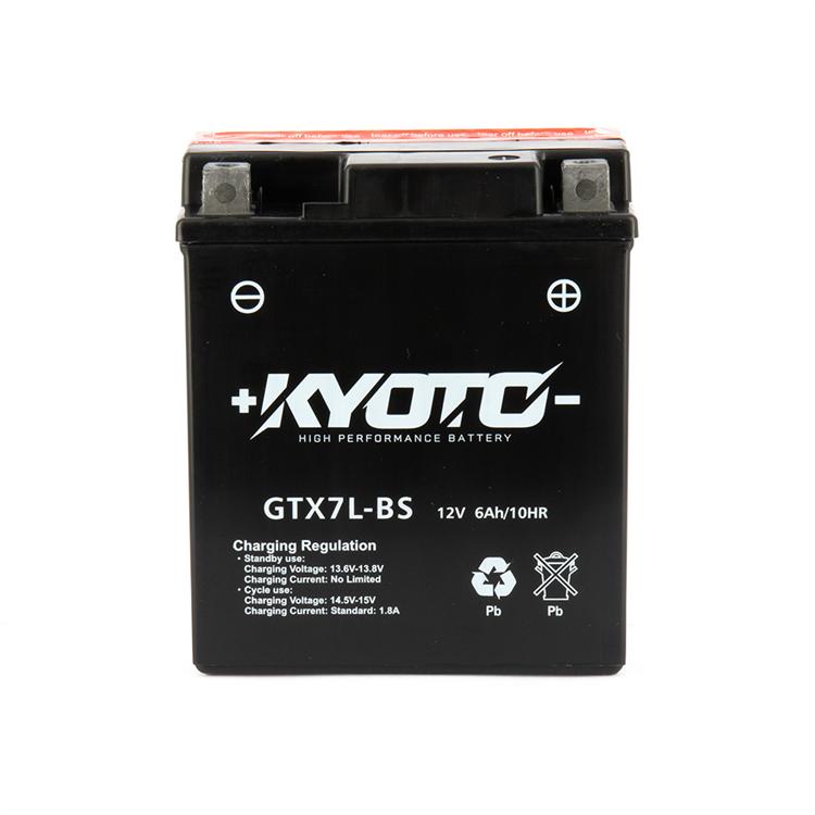 Batteria Kyoto GTX7L-BS KAWASAKI EL Eliminator [EL250B/E/F] 250cc (1989-2003) [Yuasa code YTX7L-BS]