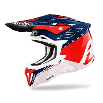 casco moto cross airoh strycker skin rosso lucido