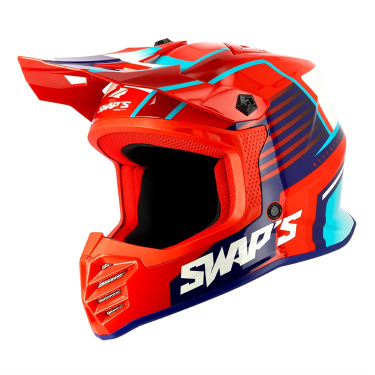 Casco Moto Cross Bambino Swaps S886 Rock'it Rosso