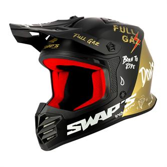 casco moto cross bambino swaps s885 blu rosso