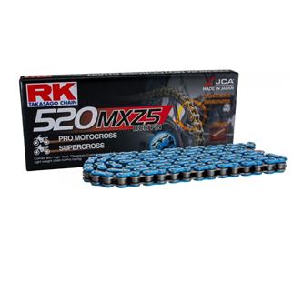 catena rk passo 520 cross professionale senza o ring 120 maglie  blu