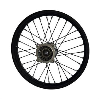 cerchio anteriore 14 cross nero con cuscinetti 15mm mozzo grigio