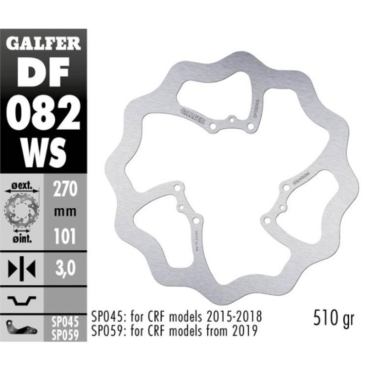 Disco freno Galfer Wave Honda CRF 250 R (2004-2025) anteriore maggiorato
