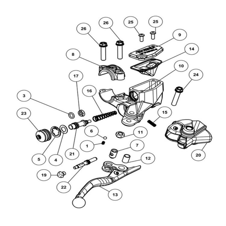 Leva completa pompa freno anteriore originale Ohvale GP0 STD (2014-2023) Formula